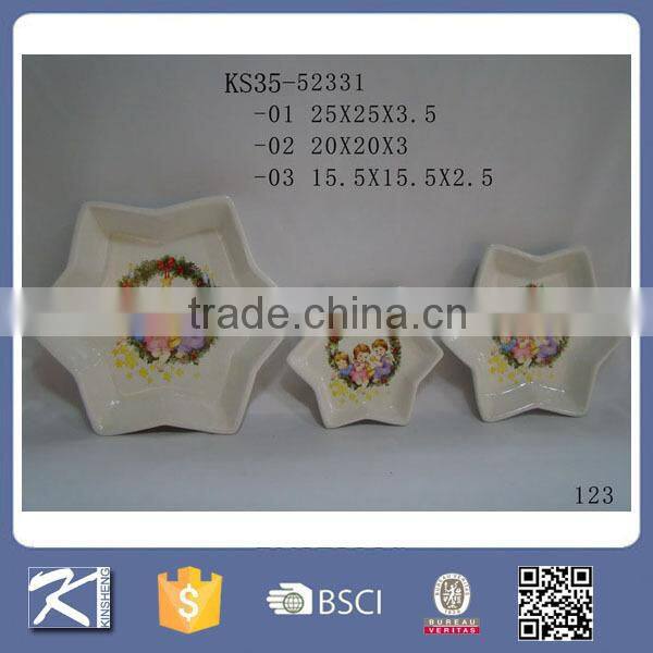 Colorful home decorative items ceramic leaf plate