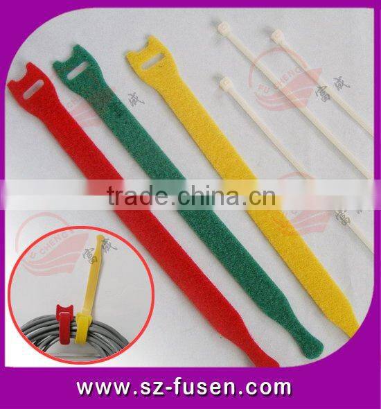 T shape magic tape cable tie/nylon magic tape cable tie