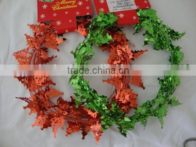 PET/PVC/OPP America Flag Tinsel Garland For Festive Decoration