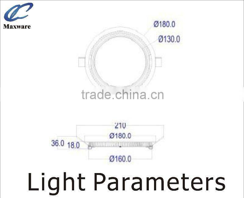 SMD3528 Diameter for 180MM 14mm Slim 108pcs 12W Round led panel light