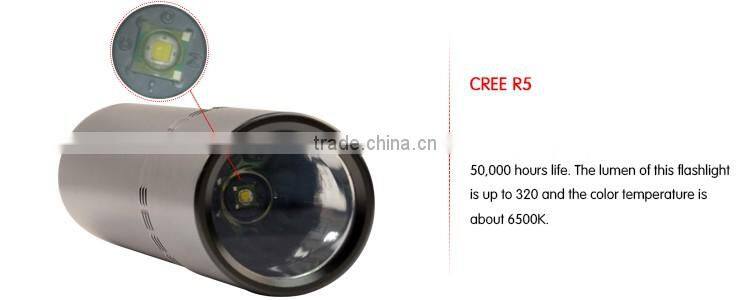 LuckySun R5 LED torch light rechargeable 18650 battery flashlights for Outdoor camping