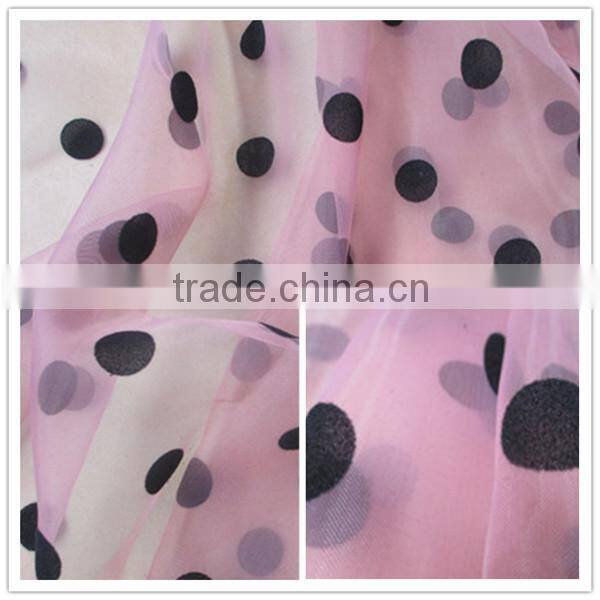Flocking Organza Fabric for Dress