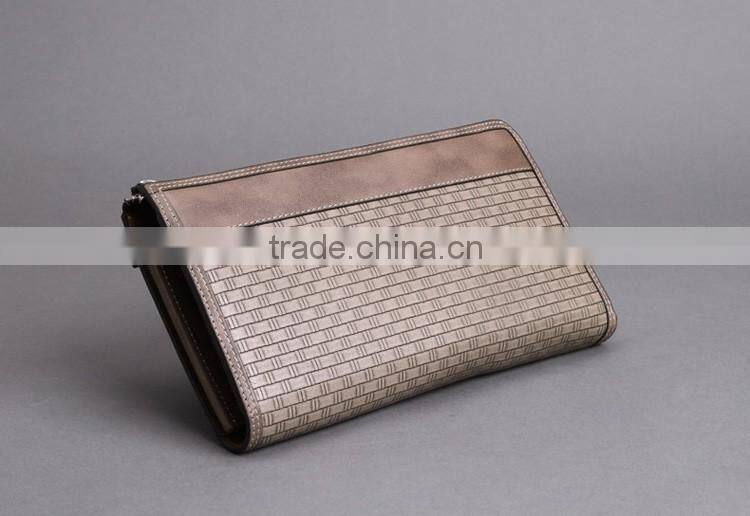 Mens vintage clutch bag and custom pattern leather wallet