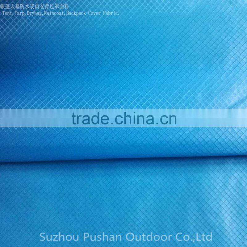 Supply 20D*30D Nylon Diamond Ripstop PU/Silicone 5,000mm for Dry Bag,Tent,Tarp,Raincoat, Backpack cover