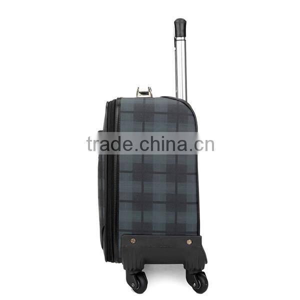 14 inch , 4 Wheels , soft PVC case , nylon zipper trolley travel luggage bag