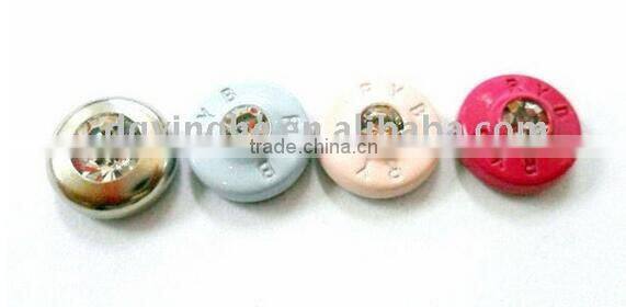 9.5mm brass small rivets for jeans Pocket Set with rhinestone or crystal.