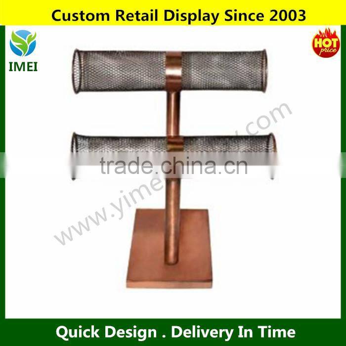 Double Tier Metal Wire Cylinder Tabletop Jewelry Hanger YM1-611