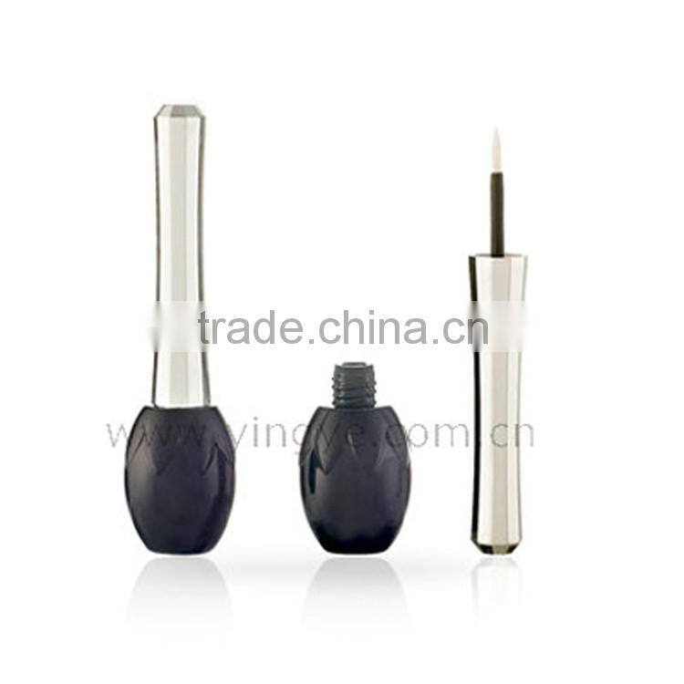 New design black lovely flowers bottle eyeliner container with long lid