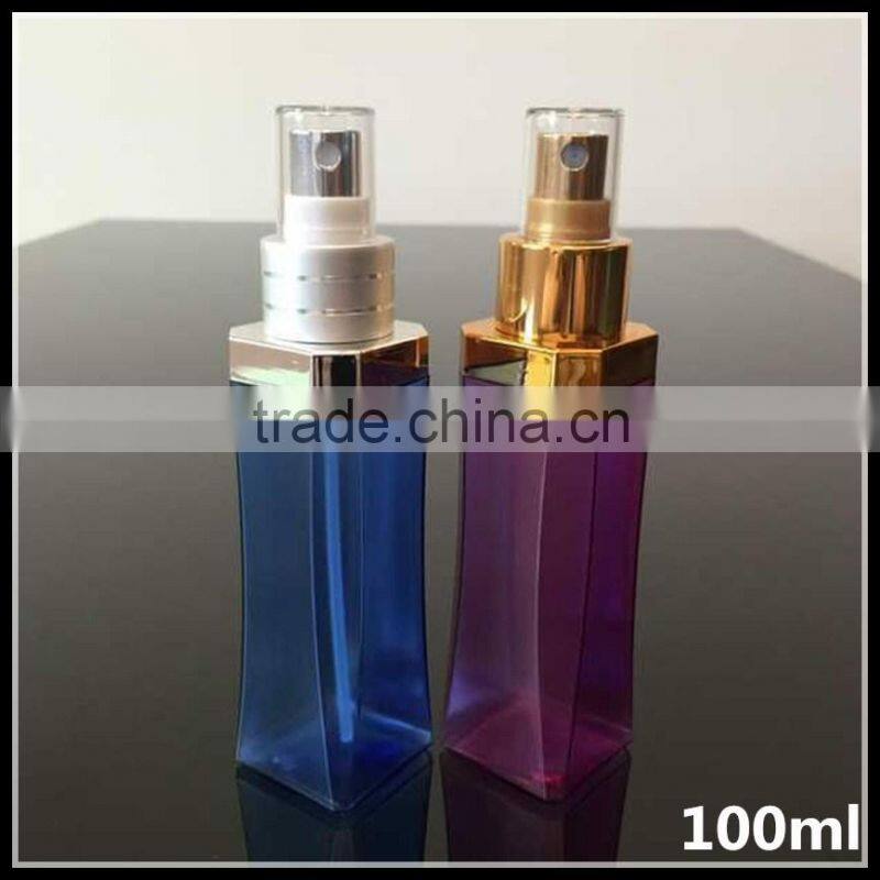 square shape empty skin toner bottle 100ml PETG plastic spray bottle toner