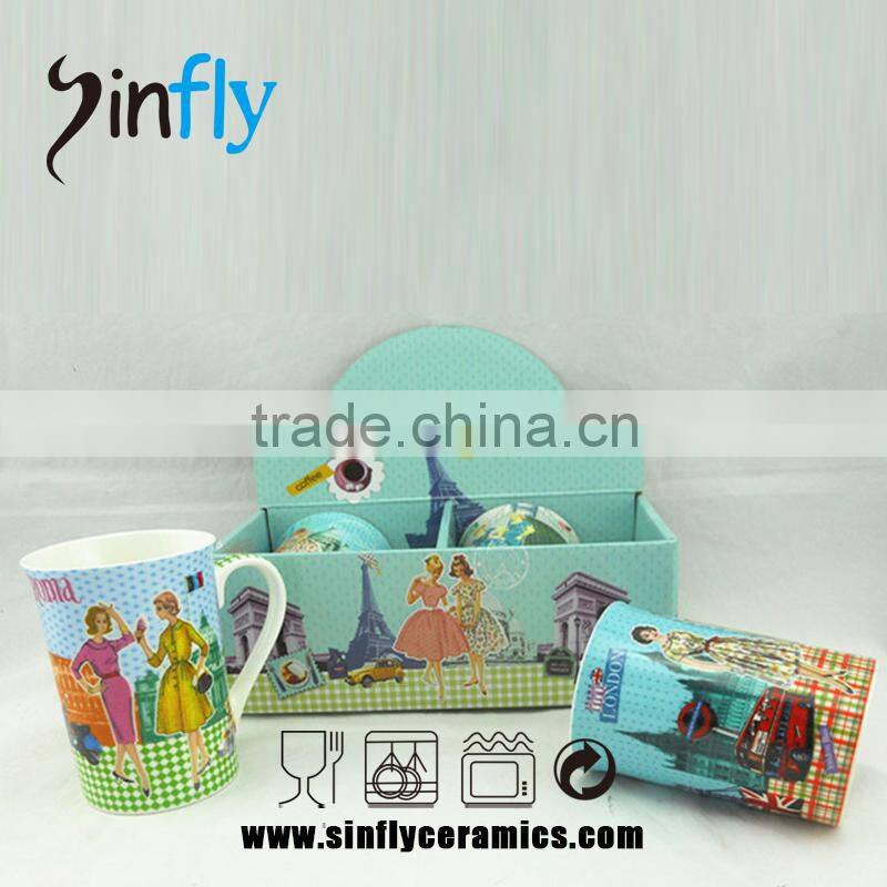 High quality white ceramic advertising coffee cup