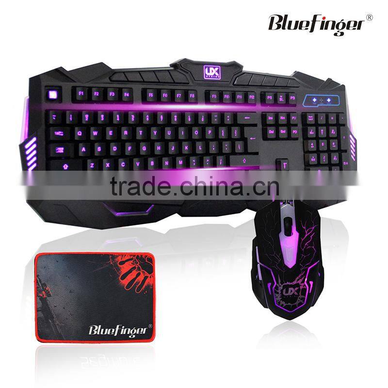 Custom Mac Keyboard and 2400DPI Adjustable USB backlit mouse