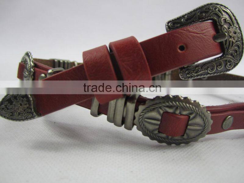 Ethnic minorities metel with pu leather belts for women