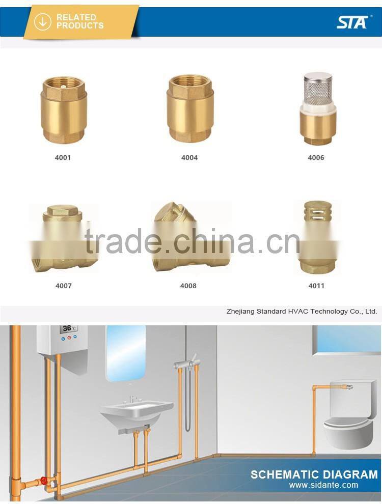 ART.4008 China Wholesale Forged Y Type Brass Check Valve with Stainless Steel Water Filter Strainer Manufacturer Fast Supplier