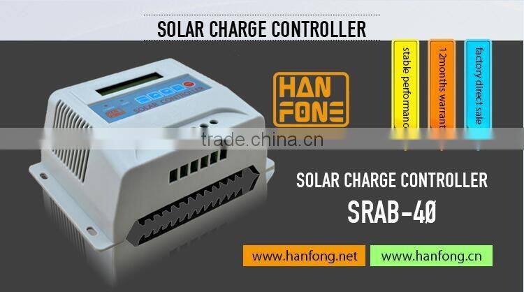 Hign efficiency charge controller 40a for home/40A pwm solar controller with CE,RoSH,