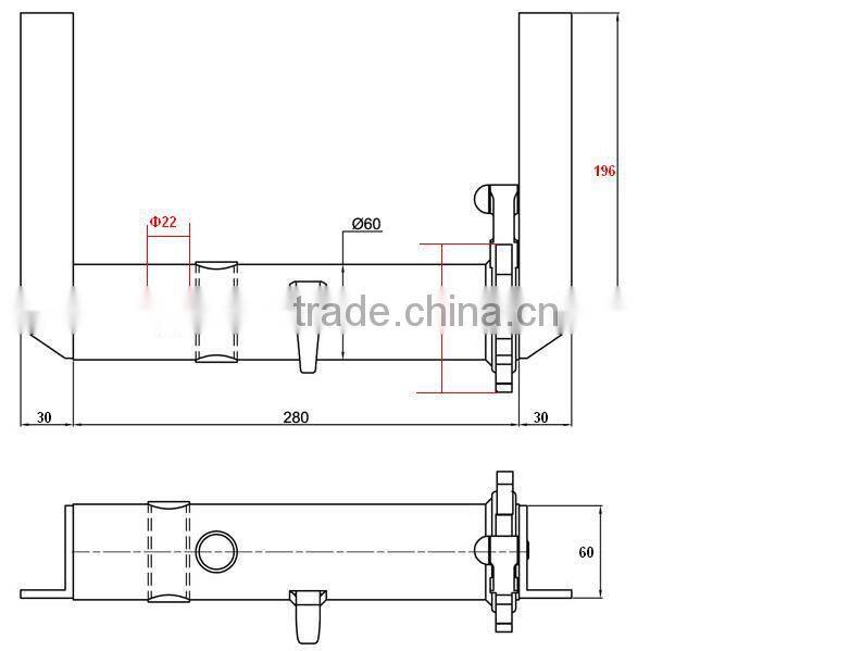lashing drum with forged sides support with holes with slot