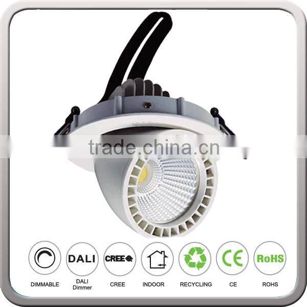 40W LED shopfitter, rectangular adjustable COB LED shop light Ceiling Recessed Downlight