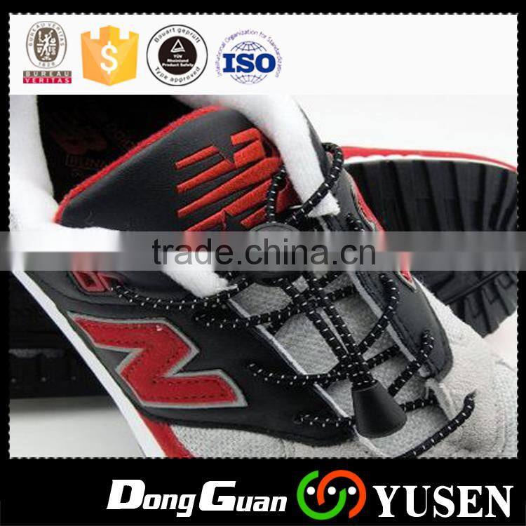 2016 Lock no tie multi colorful custom reflective elastic shoelaces with imported rubber