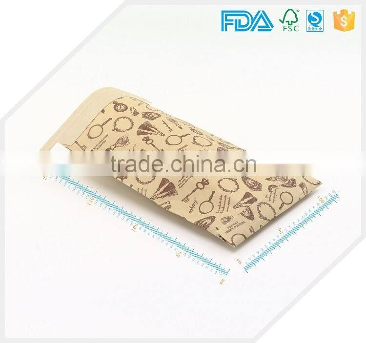 Factory price food grade tin tie paper bag kraft for the Danish bread packaging