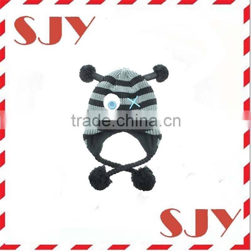 Super Cute Monster Knit Winter Earflap Cap Hat