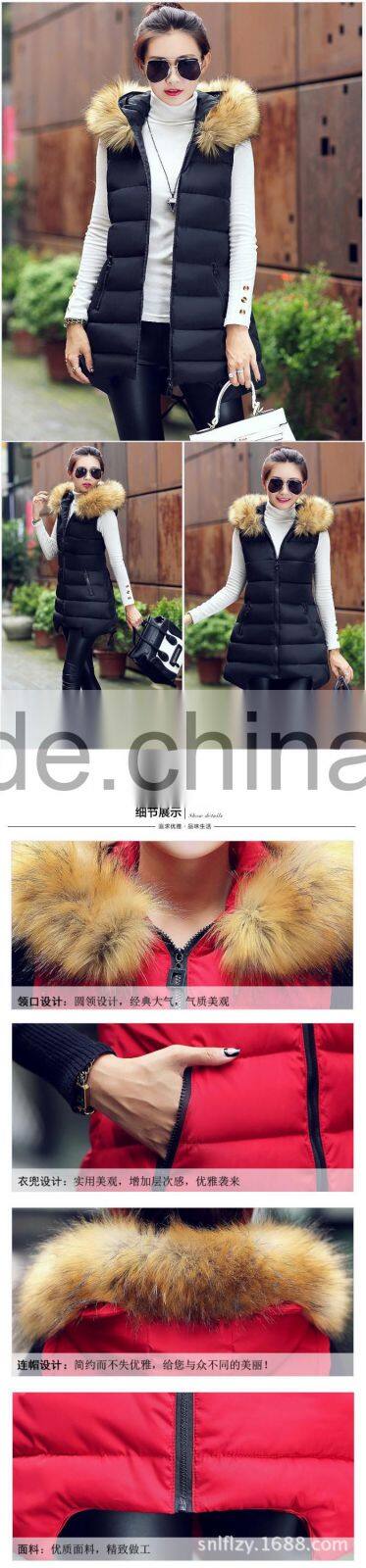 Beautiful women formal sleeveless jacket for girls with hood