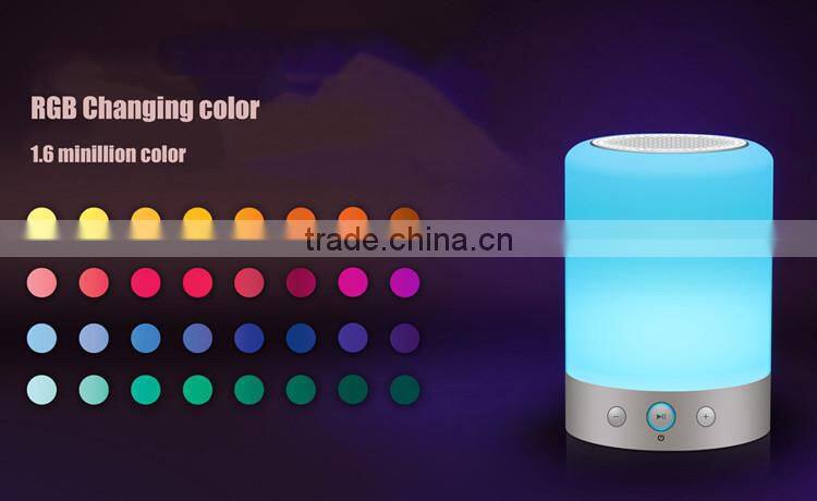 Hot Sale Gift SD Card Slot Portable Wireless Bluetooth Speaker With Led Light Colorful Touch Lamp
