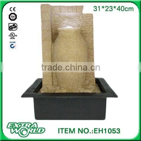 resin home decoration standing antique stone fountain