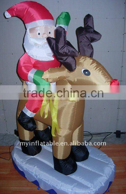 inflatable santa and reindeer
