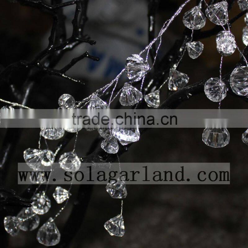 1.2M Crystal Diamond Drop Beaded Branch Wire Acrylic Bead Garland crystal beads wedding table decorations