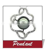 Latest fashion AAA 9.5-10mm button sterling silver single pearl pendant