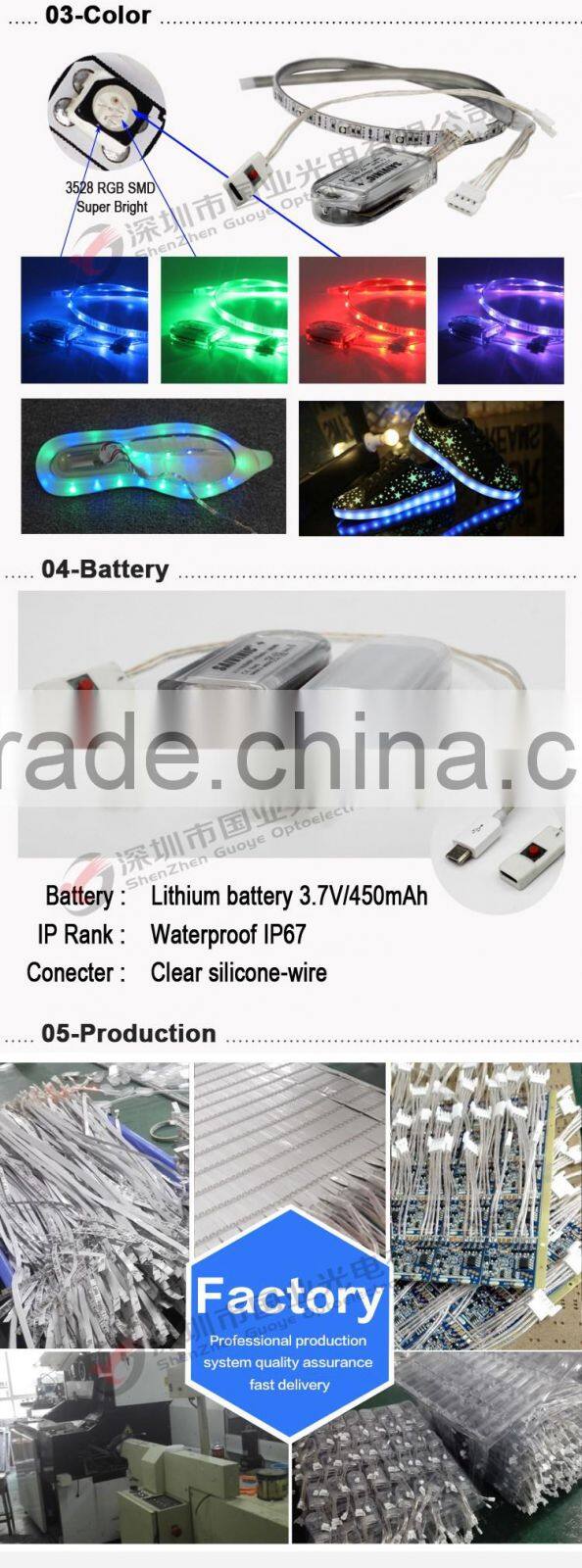 Distributor offer 3v led strip for shoes for women shoes 3v led strip for shoes