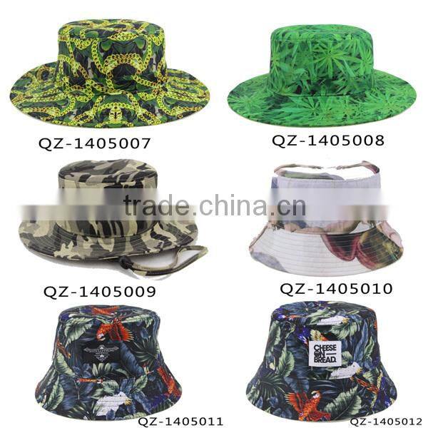 2014 Hot Sale Embroidery Jeans Style navy blue Bucket Hat