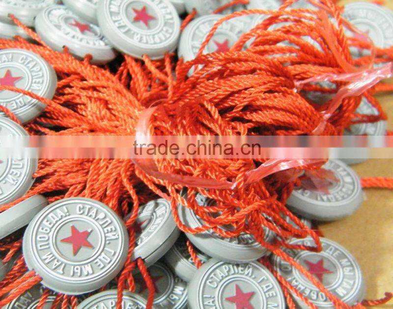 Red color Gold logo embossed wax seal stickers