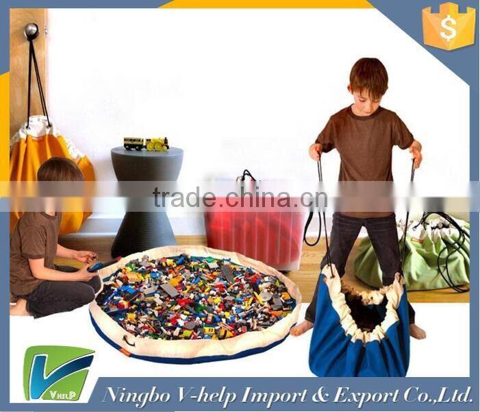 High Quality Portable Kids Canvas Toy Storage Bag Toys Organizer