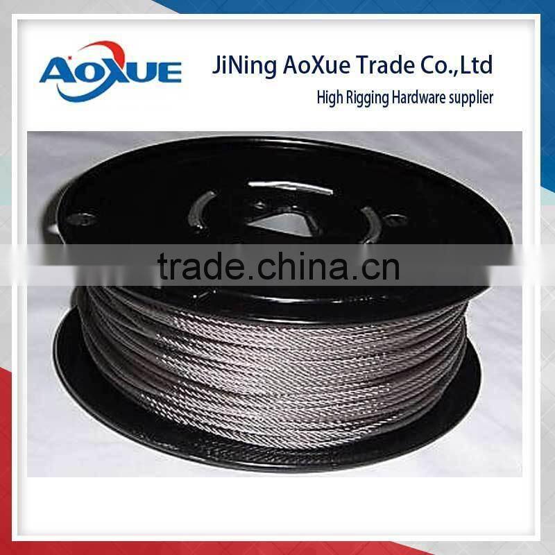 1*9 construction 304 Stainless Steel Wire Rope Cable, 3/16, 7x19, 100 ft