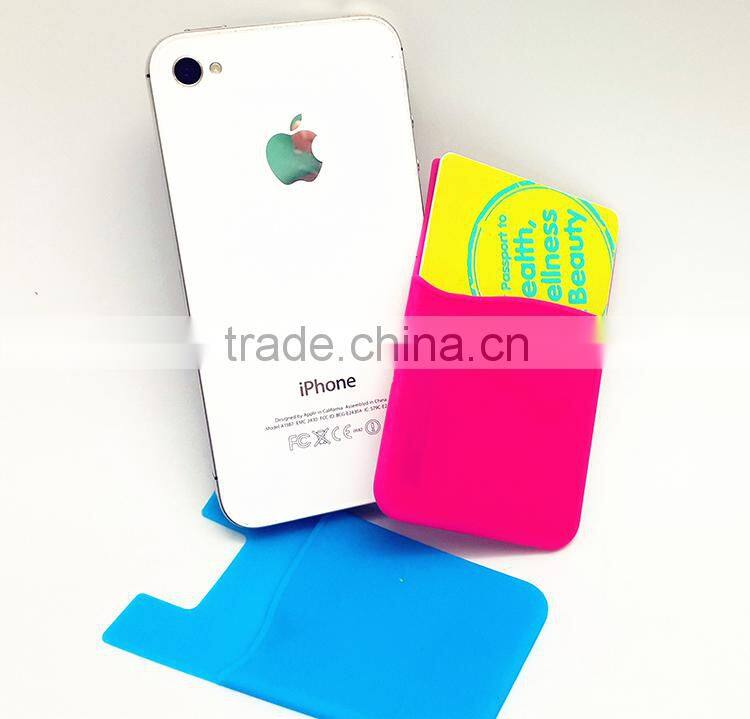 Colourful 3M adhesive silicone smart card pocket