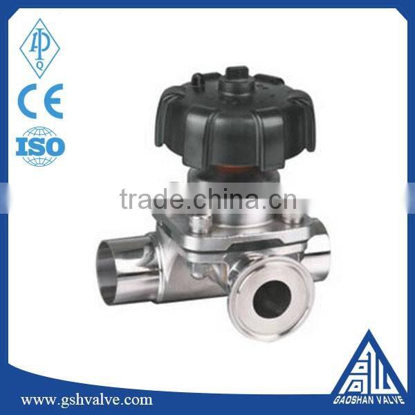 Manual T type diaphragm valve sanitary use for food equipment