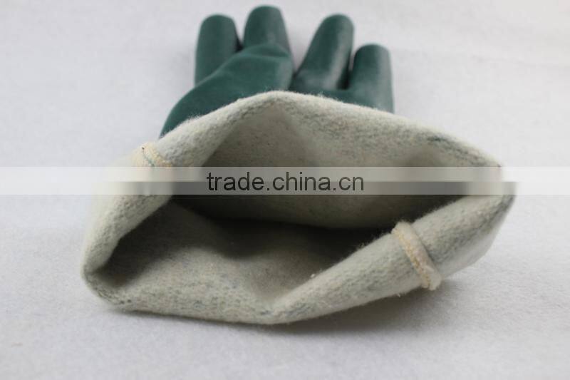 Cheap price fleece lined PVC coated winter hand work gloves