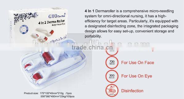 Mesotherapy 300/720/1200 needle GTO 4 in 1derma roller 0.5mm with Medical CE