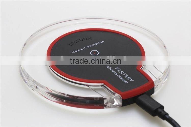 OEM ORDER WELCOME QI WIRELESS CHARGER PAD STAND QI WIRELESS CHARGER PAD WITH LCD LIGHT FOR GALAXY S7 EDGE TRANSMITTER