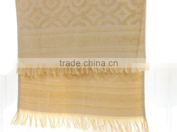 China factory 100% cotton new design bath towel with tassels