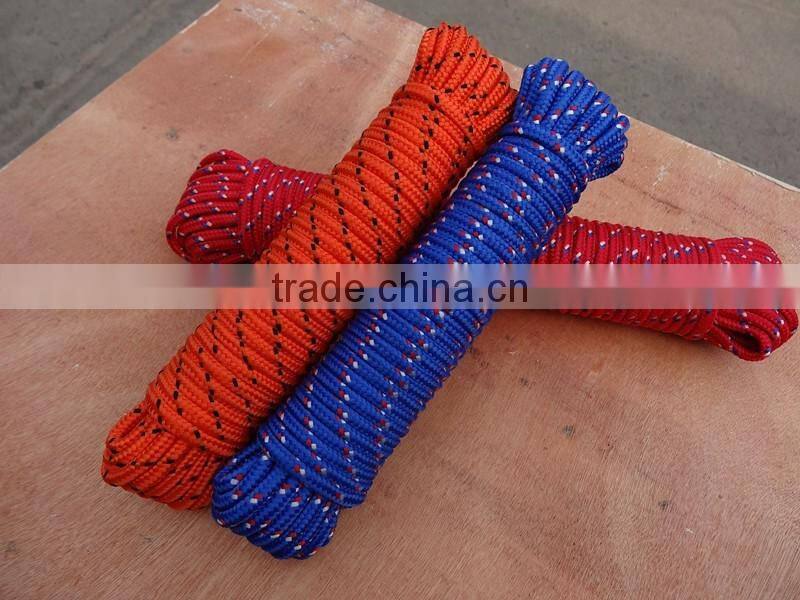 PP braided rope colorful with non-woven core 16strands
