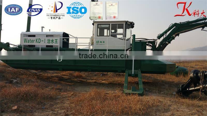 Amphibians excavator type dredging boat