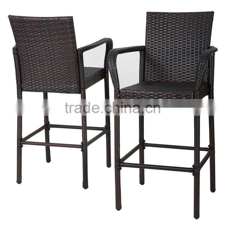 Outdoor bar and lounge furniture wickerwork armrest bar stools china