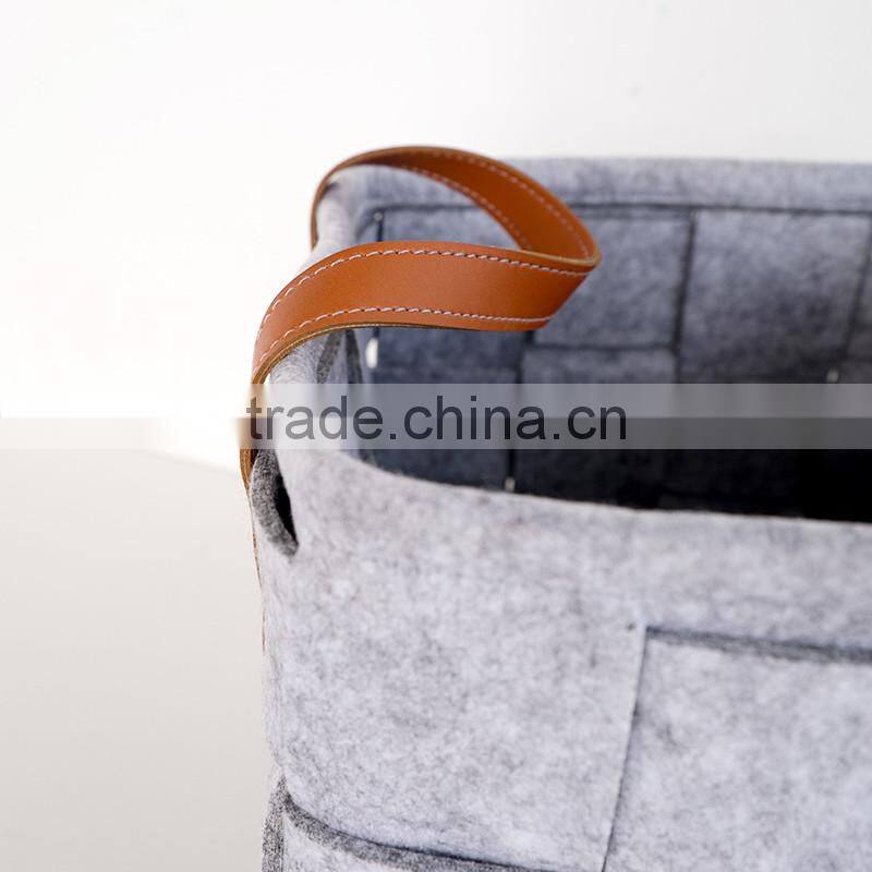 Best selling christmas Handmade Woven Felt Storage Laundry Basket