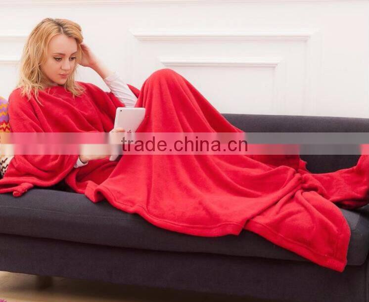 New Arrival Snuggie Blanket With Sleeves For Winter, Lazy Fleece Blanket Warm Blanket For TV Time/Leisure/ Reading /Bed