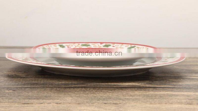 Porcelain Christmas Tree Dinner Plate Set