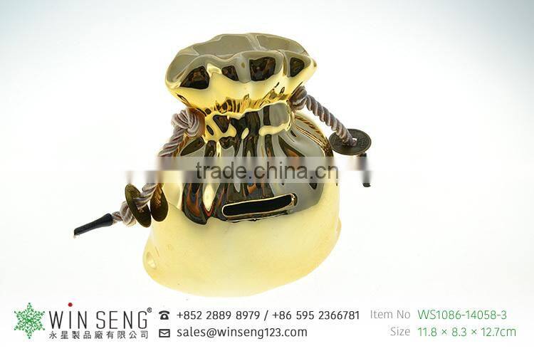 coins for sale antique gold ceramic bag shaped piggy bank for decoration
