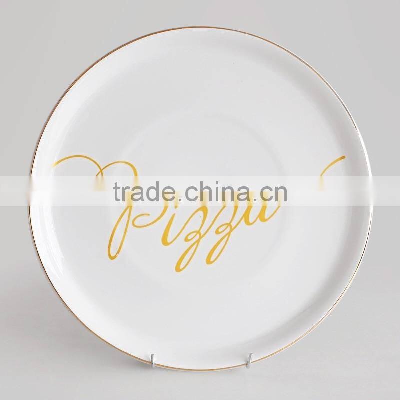 8inch Round Shape High Quality Ceramic Decorative Custom Pizza Plate
