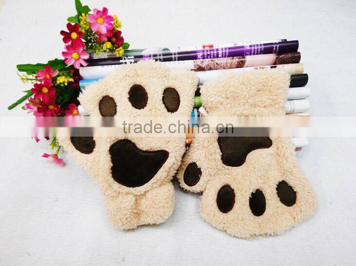 Lovely animal plush gloves stuffed animal paw glove