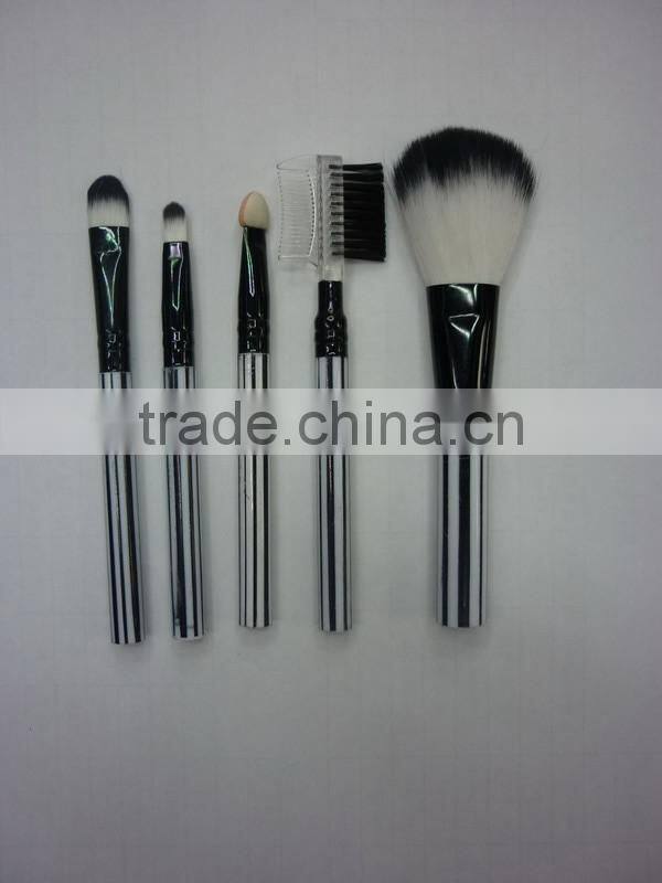 cheap synthetic hair professional make up brush set zebra-stripe handle brushes